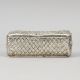 Handcrafted White Metal Jewelry Box Velvet Lined Storage Case